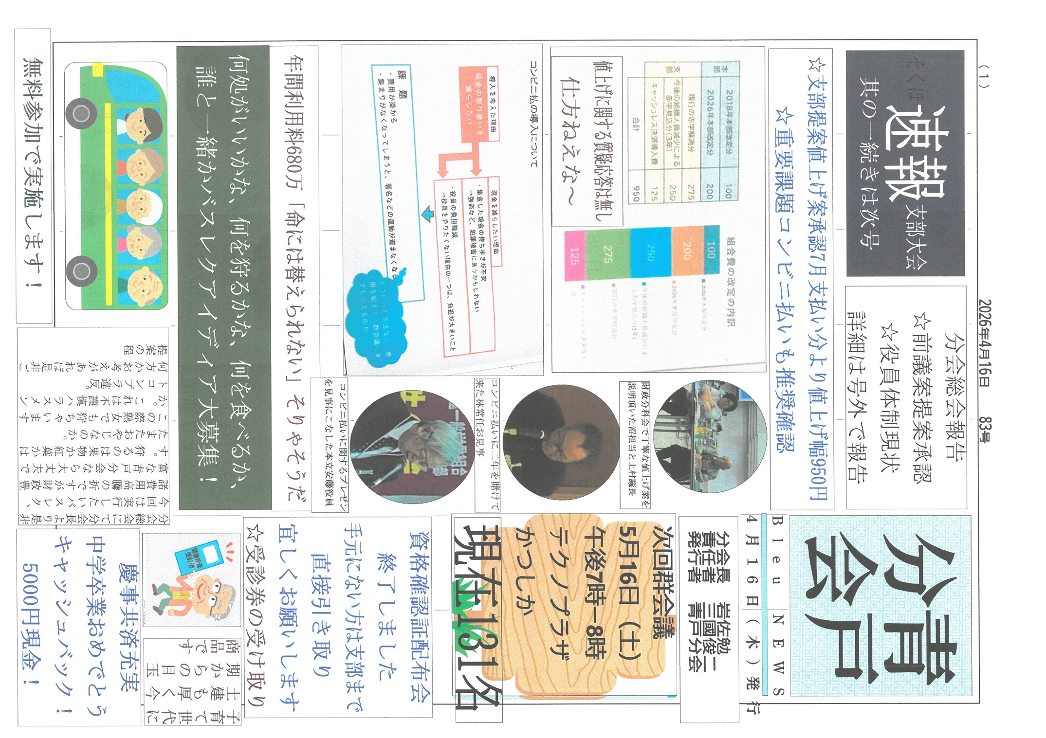 青戸分会　４月号表面　83号